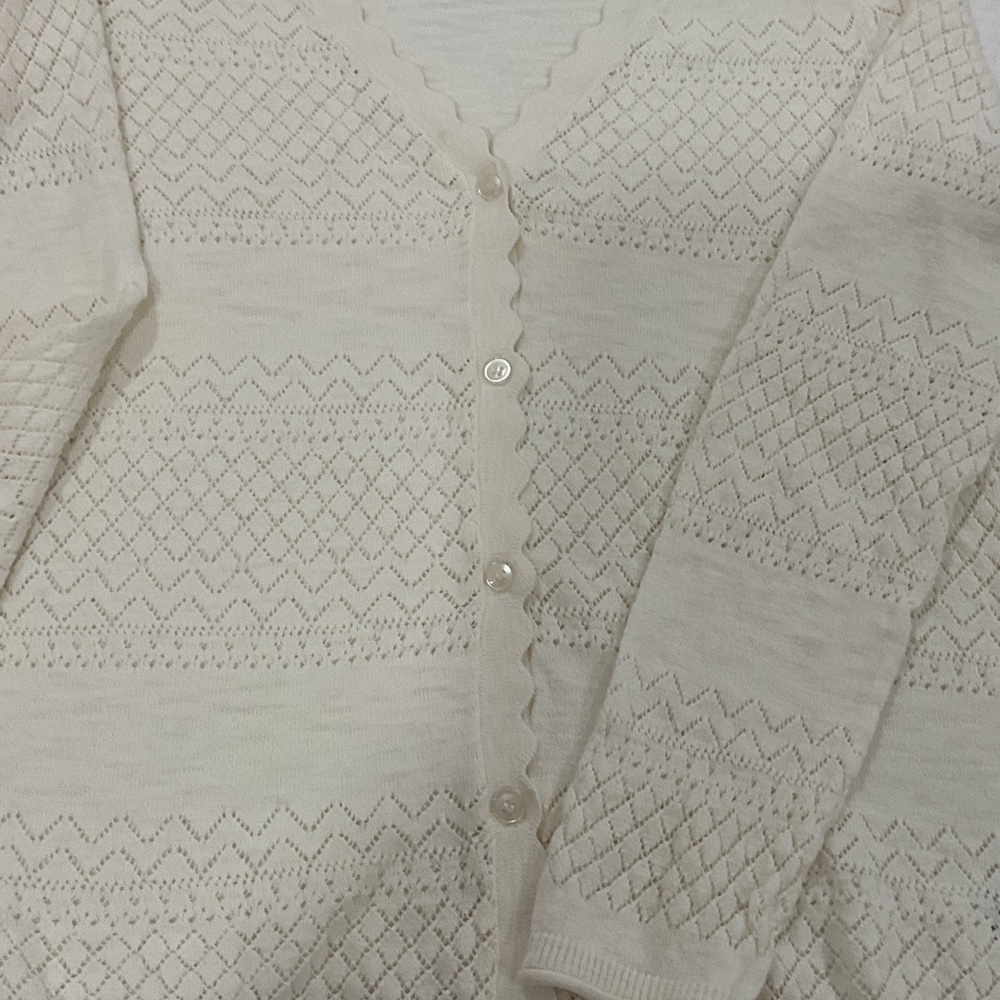 Frye Cream Textured Cardigan - Picture 3 of 4